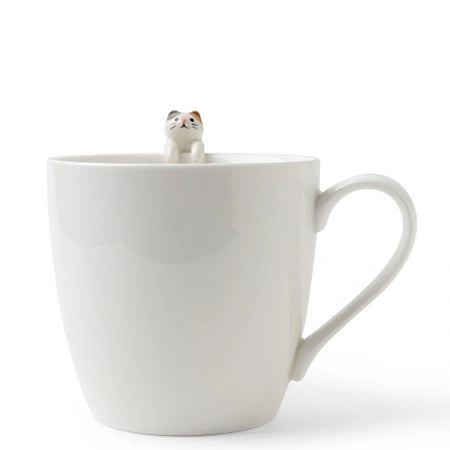 Cat Hanging Spoon - Calico/White