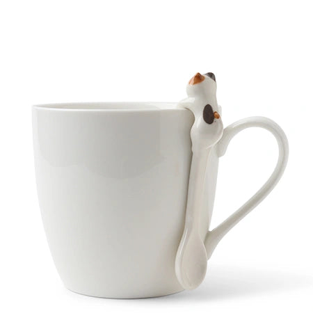 Cat Hanging Spoon - Calico/White