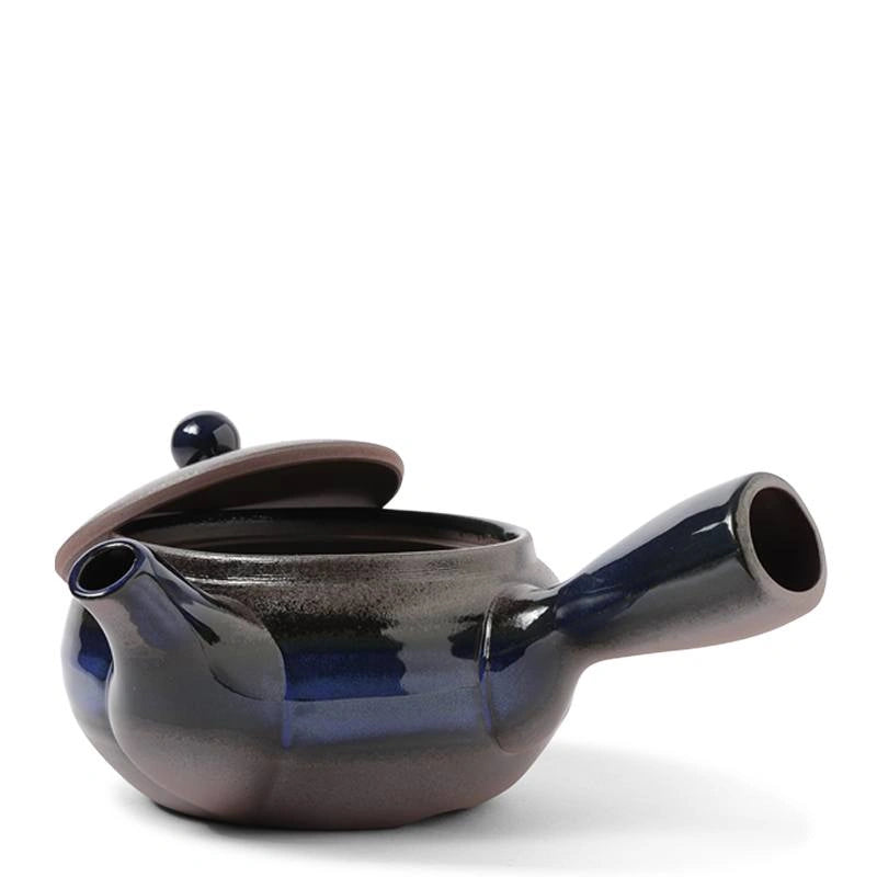 Kyu Banko style Tea pot, Lapis Ring.