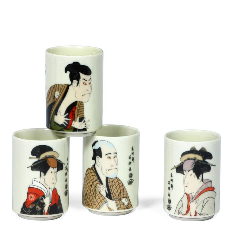 Tea Cup Set of 4 cups, Sharaku.