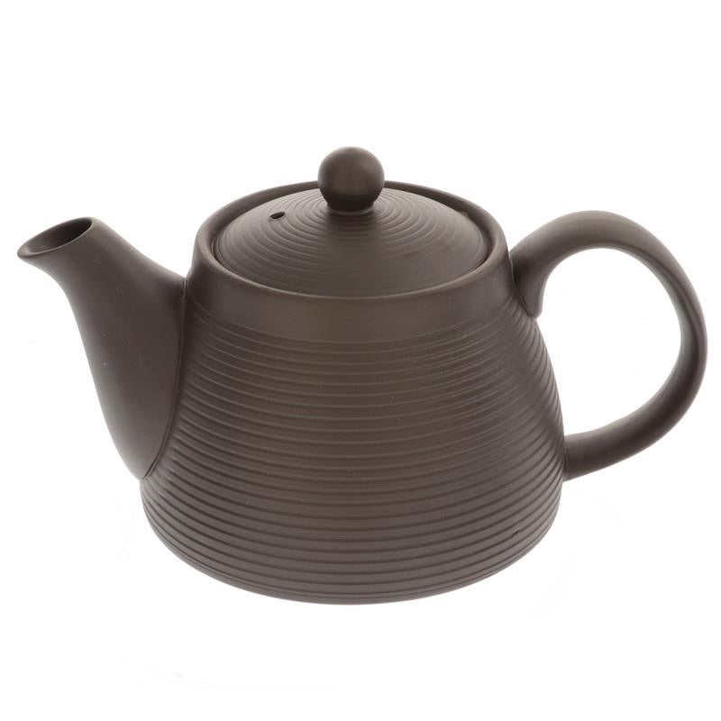 Tea Pot, Tokoname.  Black with Concentric Rings