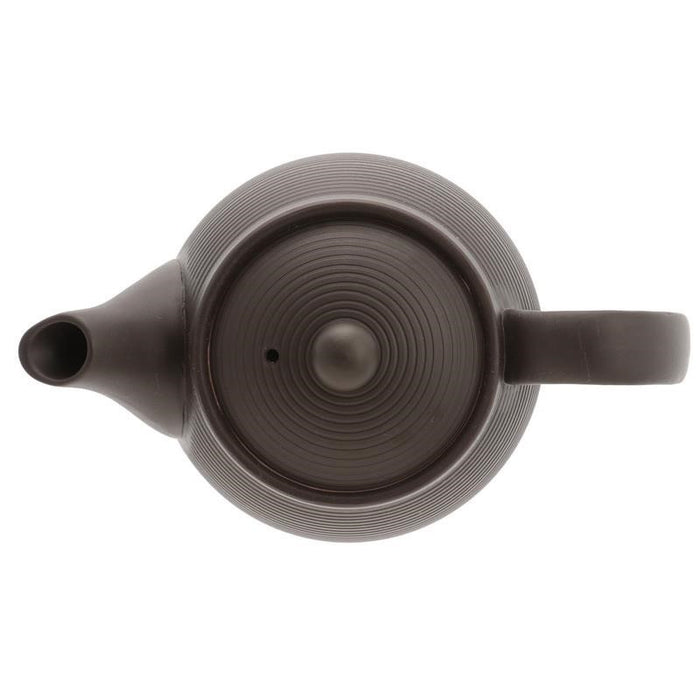 Tea Pot, Tokoname.  Black with Concentric Rings