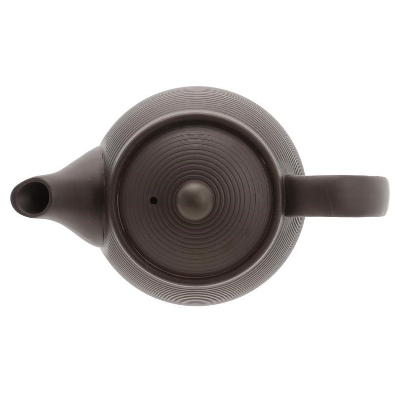 Tea Pot, Tokoname.  Black with Concentric Rings